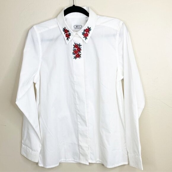 Vintage Witt Embroidered Holly Floral Button-Down - Picture 1 of 6